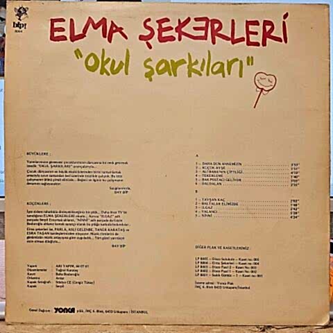 Elma Şekerleri – Okul Şarkıları LP PLAK